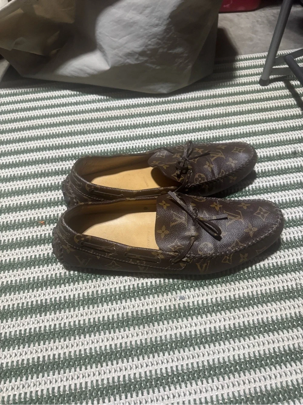 Louis Vuitton Dark Brown Monogram Leather Driving Loafers